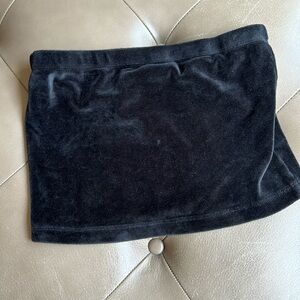 Velour black tube top